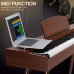 GDP-203 88 Key Standard Full Weighted Keyboards Digital Piano with Metal Stand, Power Adapter, Triple Pedals, Headphone for All Experience Levels Black Walnut - Image 4