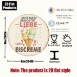 CIFbuy 1pc 8x8 Inch Round French Aluminum Sign, Vintage Love And Ice Cream Decorative Plaque, Dessert House Wall Art For Kitchen Cafe R TikTok, TikTok, Self-pickup Logiopics - Image 3