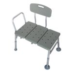 Medical Bathroom Safety Shower Tub Aluminium Alloy Bath Chair Transfer Bench with Back & Handle Gray - Image 6