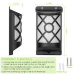 96 LED Dancing Flame Solar Stake Lights with Light Sensor Auto On Off, 1200mAh Battery Up To 12 Hours Working IP65 Waterproof ABS Landscape Lighting for Yard Patio Pathway Lawn - Image 3