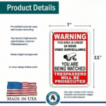CIFbuy 24 Hour Video Surveillance Metal Sign Weatherproof Security Warning for Yard Indoor Outdoor Use (TikTok, temu pick-up service) - Image 9