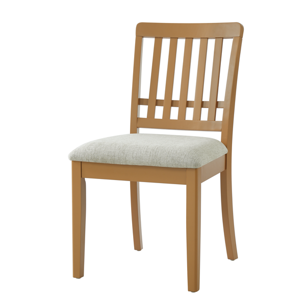 2-Piece Modern Scandinavian Dining Chairs, Curved Wood Backrest with Gray Fabric Seat, Finish for Dining Room and Apartment, Easy to Assembly -LIGHT BROWN