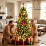 6 FT Pre-Lit Artificial Christmas Tree with 350 Dual Color LED Lights, 845 Branch Tips Hinged PVC Xmas Tree with Remote Timer 9 Lighting Modes Foldable Metal Stand for Indoor Holiday Decor - Image 6
