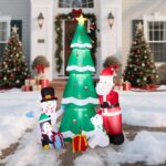 7.5FT Lighted Christmas Inflatable Decoration, Inflatable Christmas Tree with Santa and Snowman, Funny Blow Up Yard Decorations with Built-in LED Lights for Holiday Party Front Yard Lawn Garden Decor - Image 9