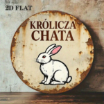 CIFbuy 1pc Vintage French Rabbit House Metal Wall Sign, 8-Inch Round Królcz Chatka Plaque, Durable Aluminum 2D Flat Art, French Country TikTok, TikTok, Self-pickup Logiopics - Image 5