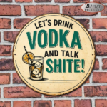 CIFbuy Vintage "Let's Vodka and Chat" Round Sign, "Let's Vodka and Chat" Vodka and Chat" Round Sign, Chat" Round Sign, 8x8in 2D Flat Decorative Plaque TikTok, TikTok, temu emu Self-pickup Logiaqics - Image 10