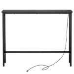 Same Code 73481563 39.4" Narrow Console Sofa Table with Power Outlets and USB Ports, Skinny Couch Table with Metal Frame and Charge Station with 4.9ft Extension Cord, Black - Image 7