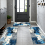 Three-piece kitchen rug set, non-slip and washable, abstract pattern kitchen hallway rug, soft and comfortable, suitable for sinks, floors, entrances, hallways and bathrooms. - Image 11