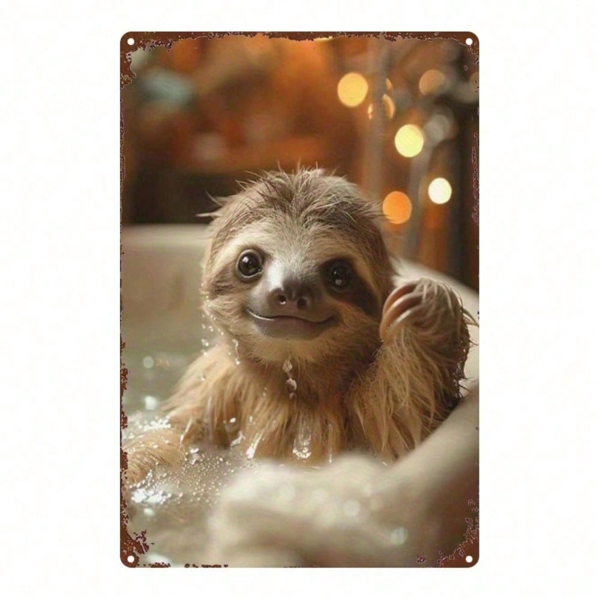 9ffab1e0-f4b4-4a3d-9e68-0fa8754c8329.png CIFbuy Vintage Sloth Metal Sign 8x12 Inch, Cute Bathroom Time Wall Decor, Retro Farmhouse Kitchen Cafe Bar Garage Hanging Plaque, Class TikTok, TikTok, Farmhouse Kitchen Cafe Bar Garage Hanging Plaque Self-pickup Logiopics - Image 1