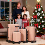 Non-TSA customs lock four-in-one PP trolley suitcase, available in 16in, 20in, 24in, and 28in sizes, in pink - Image 17