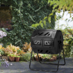 Outdoor Compost Tumbler Dual Chamber, Outdoor Tumbling Composter Dual Rotating Batch Compost Bin, 42 Gallon, Black - Image 13