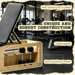 Home Gym Wooden Workout Bench: Adjustable Incline Weight Bench with Dumbbell Rack and Built-in Resistance Bands - Image 6
