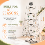 6ft Black PVC Iron Christmas Tree with Snowflake Top (Accessories Not Included) - Everyday Decor Tree - Image 6