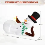 9.8 FT Lighted Christmas Inflatable Decoration, Large Inflatable Lying Snowman, Funny Blow Up Yard Decorations with Built-in LED Lights for Holiday Party Front Yard Lawn Garden Decor - Image 4