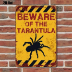 CIFbuy Vintage | 1PC Heavy Duty Iron Metal Beware Of The Tarantula Warning Sign, 2D Flat Rustic Bold Text Art Plaque Wall Decor TikTok, TikTok, r Self-pickup Logiopics - Image 3
