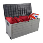 75gal 260L Outdoor Garden Plastic Storage Deck Box Chest Tools Cushions Toys Lockable Seat - Image 5