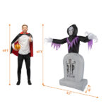 8ft Garden 3pcs LED String Lights Grim Reaper and Grave Inflatable Halloween Decoration - Image 11