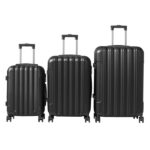 ABS Trolley Case 20in 24in 28in 3PCS Suitcase Set Vertical Striped Frosted Case Suitcase Black - Image 12
