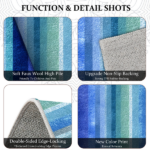Three-piece kitchen rug set, non-slip and washable, abstract pattern kitchen hallway rug, soft and comfortable, suitable for sinks, floors, entrances, hallways and bathrooms. - Image 5