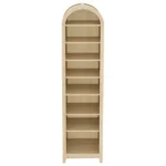 8-Tier Arched Dome Display Rack Particleboard Melamine-Faced Bookshelf 15.75*11.81*70in Oak - Image 2