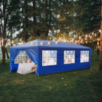 Same Code 25767482 10'x30' Outdoor Party Tent with 8 Removable Sidewalls, Waterproof Canopy Patio Wedding Gazebo, Blue