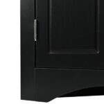Black Triangle Bathroom Storage Cabinet with Adjustable Shelves, Freestanding Floor Cabinet for Home Kitchen - Image 5