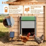 Solar Powered Automatic Chicken Coop Door with 4 Modes Light Sensor Timer Remote Control, Anti-Pinch Weatherproof Aluminum Opener for Chickens Ducks Rabbits Poultry - Image 8