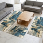 Three-piece kitchen rug set, non-slip and washable, abstract pattern kitchen hallway rug, soft and comfortable, suitable for sinks, floors, entrances, hallways and bathrooms. - Image 12