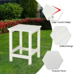 36*36*47cm Single Layer Square HDPE Side Table White - Image 26