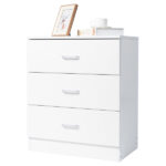 [] Modern Simple 3-Drawer Dresser Chest of Drawers for Family Room Bedroom Living Room Universal Design, White - Image 9