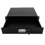 19" 2U Steel Plate DJ Drawer Equipment Cabinet with Keys Black - Image 9