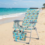 17 Inch Seat Height Beach Chair for Adults, Folding Portable Camping Chair with Headrest, Cup Holder, Side Pocket & Bottom Storage Bag, 7-Position Adjustable Aluminum Beach Chair, Heavy Duty 265 LBS Capacity, Oxford Fabric for Beach, Patio, Pool, Vintage Summer Print - Image 19