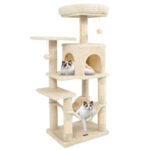 64" Light Gray Cat Tower with Plush Perches & 3 Dangling Balls, Jute Scratching Posts & Anti-Tipping Device for Multi-Cat Households - Image 17
