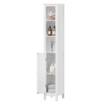 66.92" Tall Bathroom Storage Cabinet with Adjustable Shelves,1 Doors Freestanding Cabinet with Anti-Tip, Open compartments, for Home, Small Spaces, Bathroom,Kitchen, Living Room, White - Image 7