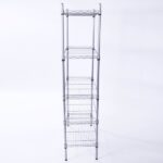 XM-304B Rectangle Carbon Steel Metal Assembly 5-Shelf Storage Rack Silver Gray - Image 2
