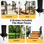 [Same Code 21862947 70638141]Artisasset Matte Black Outdoor 1st Tier Iron Handrail - Image 21