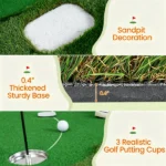 Real Roll Golf Putting Mat 10ft x 3.5ft, Non-Slip Indoor Outdoor Practice Green Turf with Hole Cups Flags for Home Office Backyard Training - Image 3