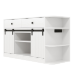 75 Gallon Fish Tank Stand with LED Light &Power Outlets, 55-75 Gallon Aquarium Stand with Sliding Fluted Doors, 2 Large Cabinet and Storage Shelves, Cabinet for 2 Fish Tank Accessories Storage,1200 LB - Image 2