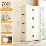 1 Tier Large Foldable Storage Cabinet with Wheels,Stackable Organizer Box for Kitchen Bathroom BedroomGarage drawer clear toiletry - Image 6