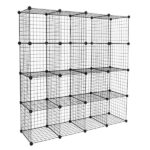 16-Cube Organizer Cube Storage Storage Shelves Wire Cube Storage Origami Shelves Metal Grid Multifunction Shelving Unit Modular Cubbies Organizer Bookcase - Image 6