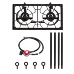 Outdoor Camp Stove High Pressure Propane Gas Cooker Portable Cast Iron Patio Cooking Burner (Double Burner 150000-BTU) - Image 4