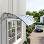 Awning for Door Entrance Window, 38x80 Inch Window Canopy Exterior, UV Rain Snow Protection for House Porch Patio Deck, Gray Bracket & Gray Blue Board - Image 16