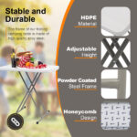 Replace 59374361 76*50*70.5cm Liftable Garden Plastic Table White - Image 16