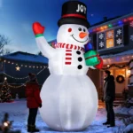 12FT Tall Lighted Christmas Inflatable Decoration, Inflatable Giant Snowman Holding Gift Boxes, Funny Blow Up Yard Decorations with Built-in LED Lights for Holiday Party Front Yard Lawn Garden Decor - Image 7