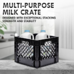 (2 pack) 16QT Heavy-Duty Plastic Milk Crate Black with Built-in Handles(Shipment from Walmart) - Image 2