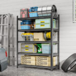 Garage Five Story Shelf, Capable Of Accommodating 2500 LBS, Adjustable Metal Shelf, Black, Requires Assembly, 71.2 "H x 47.24"L x 23.62 "D - Image 9