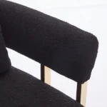 TS Modern decorative chair, living room side chair with gold metal legs, no wheels, suitable for dressing area, reception room, office,Teddy fleece upholstered metal foot sofa 2PCS Black - Image 6