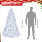 7FT Iron Leg White Christmas Tree with 950 Branches - Image 15