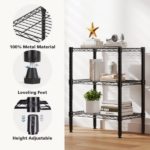 4-Tier Metal Wire Shelving Unit – Adjustable Heavy-Duty Steel Storage Rack for Kitchen (Shipment from Walmart) - Image 4