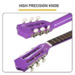 Purple 30-inch Round Acoustic Guitar with Picks, Strings, Capo, Case, Tuner, and Strap - Image 3